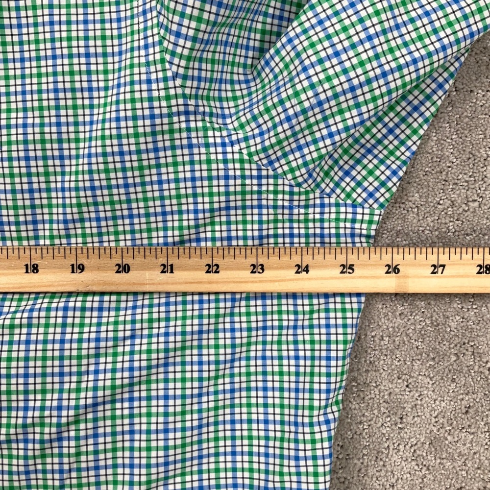 Ralph Lauren Shirt Men XLarge Blue Green Plaid Check Button Down Stretch Cotton - Picture 4 of 9